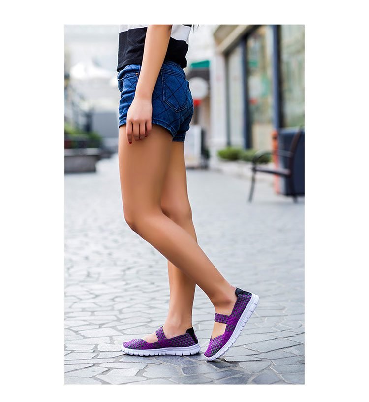 Women Shoes Lady Summer Slip On Flats Sneakers Breathable Lightweight Women Flat Shoes Manual Woven Shallow Women Casual Shoes