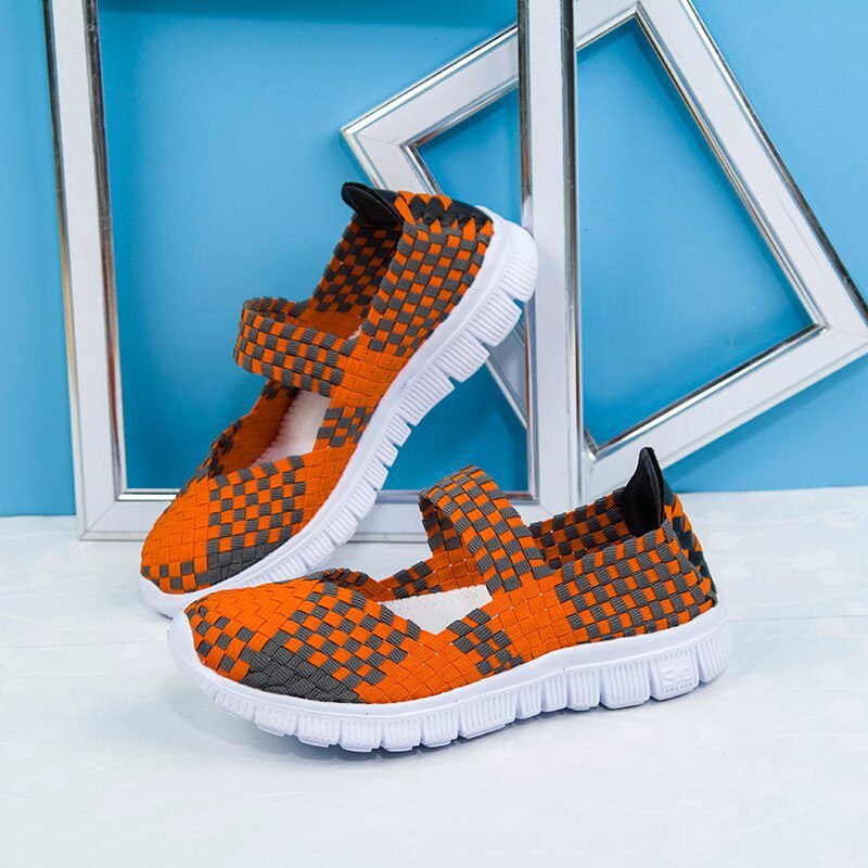 Women Shoes Lady Summer Slip On Flats Sneakers Breathable Lightweight Women Flat Shoes Manual Woven Shallow Women Casual Shoes