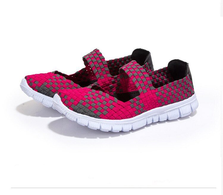 Women Shoes Lady Summer Slip On Flats Sneakers Breathable Lightweight Women Flat Shoes Manual Woven Shallow Women Casual Shoes