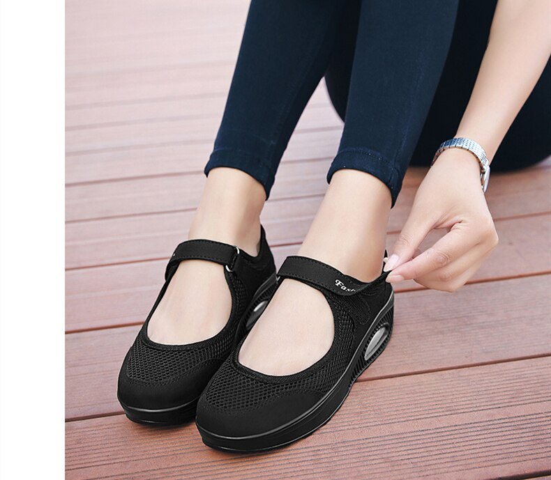 STS 2021 Summer Fashion Women Flat Platform Shoes Woman Breathable Mesh Casual Shoes Moccasin Zapatos Mujer Ladies Boat Shoes