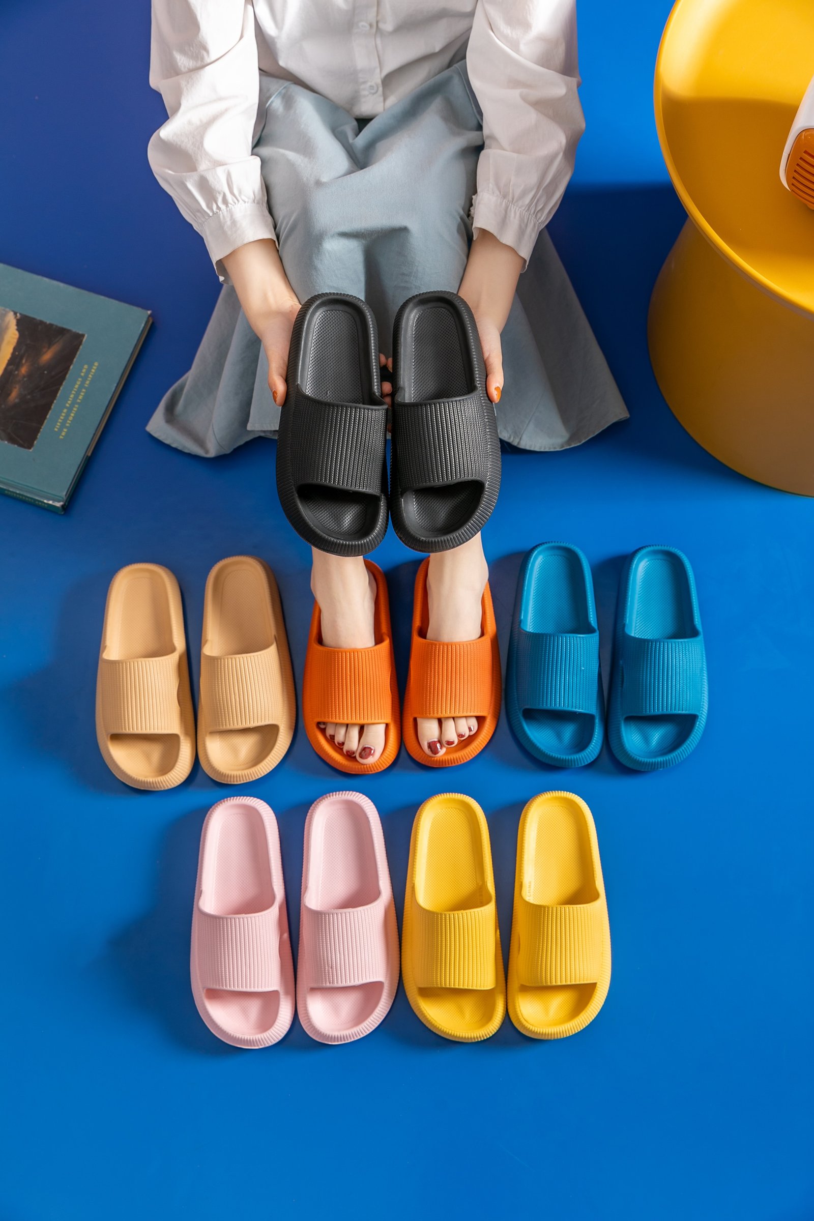 Women Thick Platform Slippers Summer Beach Eva Soft Sole Slide Sandals Leisure Men Ladies Indoor Bathroom Anti-slip Shoes