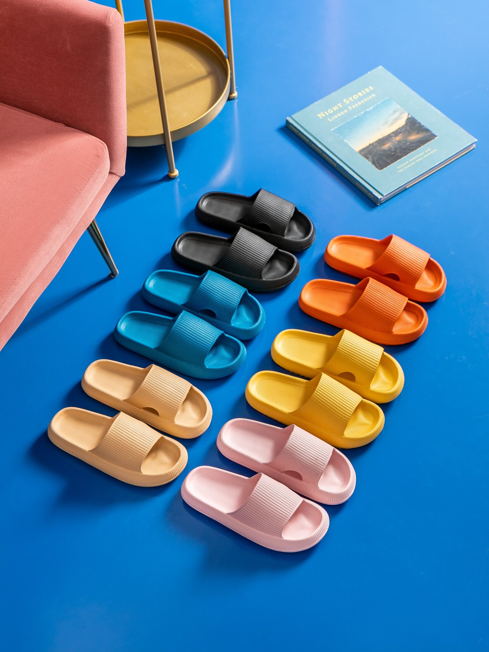 Women Thick Platform Slippers Summer Beach Eva Soft Sole Slide Sandals Leisure Men Ladies Indoor Bathroom Anti-slip Shoes