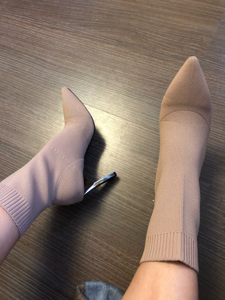Aphixta Metal Blade Heels Socks Boots Women Stretch Fabric Elastic Stilettos Heel Pointed Toe Ankle Boots Shoes Woman Boats