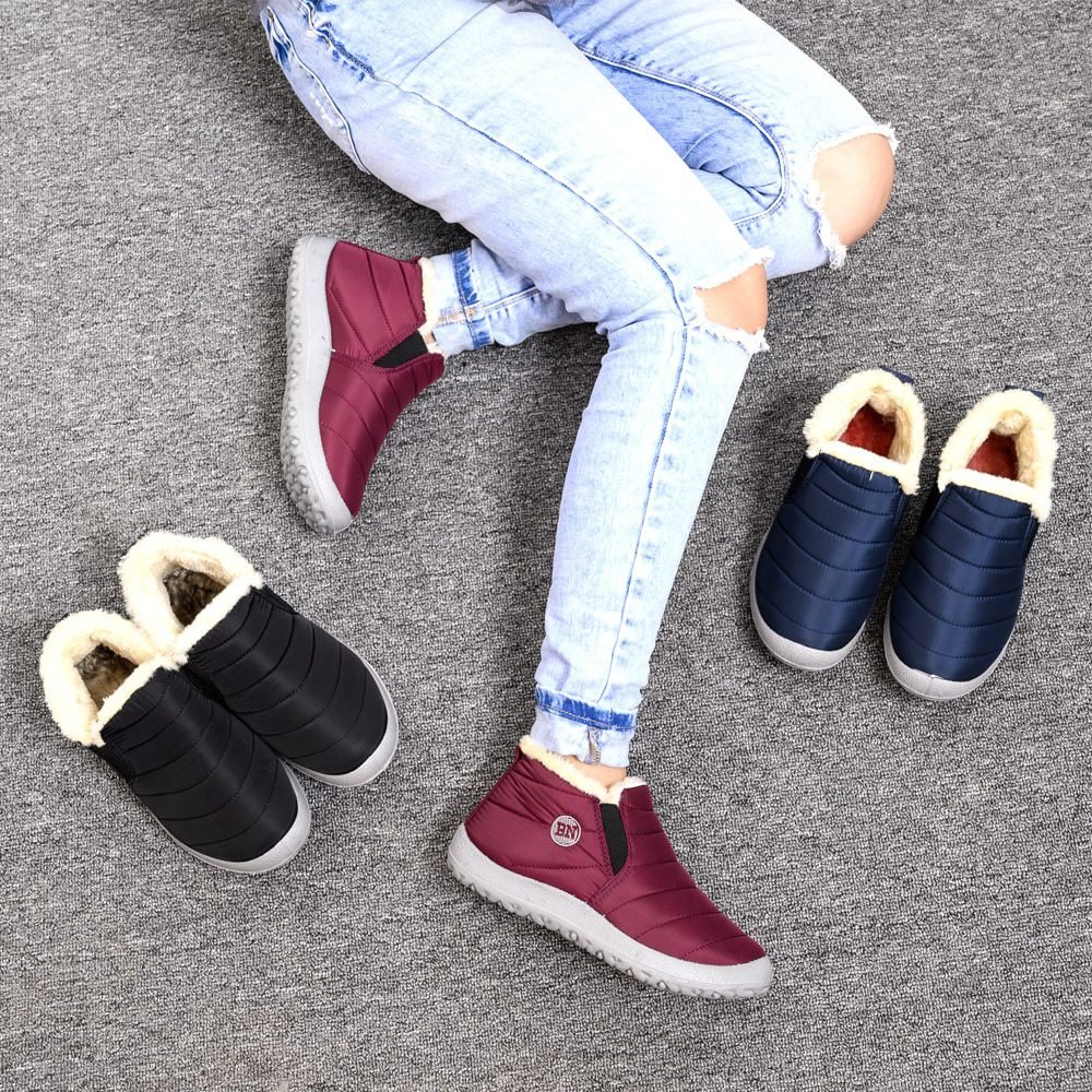 2020 winter boots women waterproof snow women shoes flat Casual Winter Shoes Ankle Boots for Women plus Size Couple shoes
