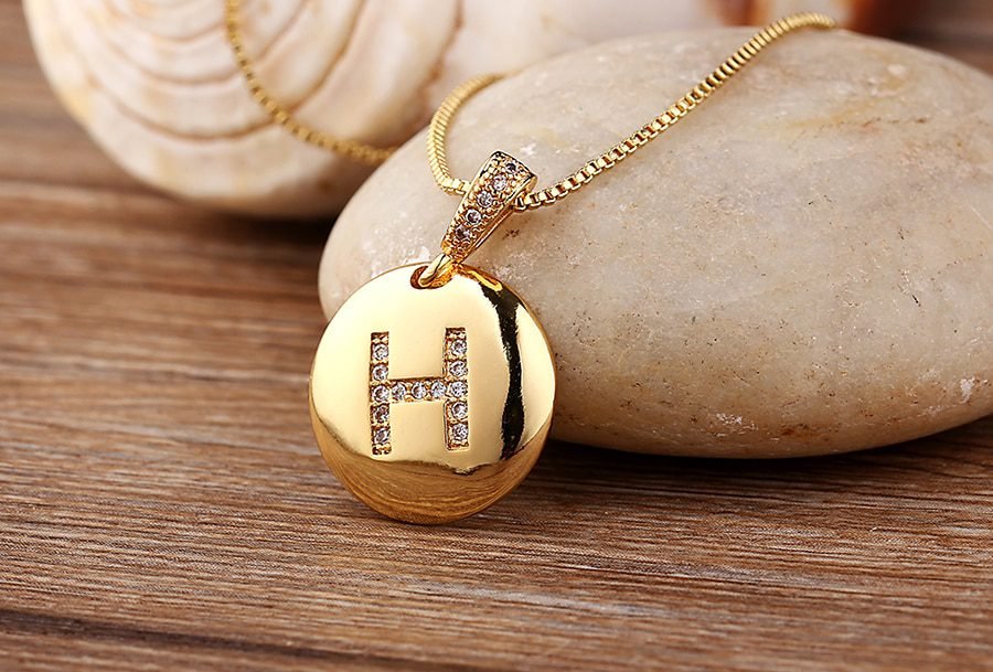 Top Quality Women Girls Initial Letter Necklace Gold 26 Letters Charm Necklaces Pendants Copper CZ Jewelry Personal Necklace
