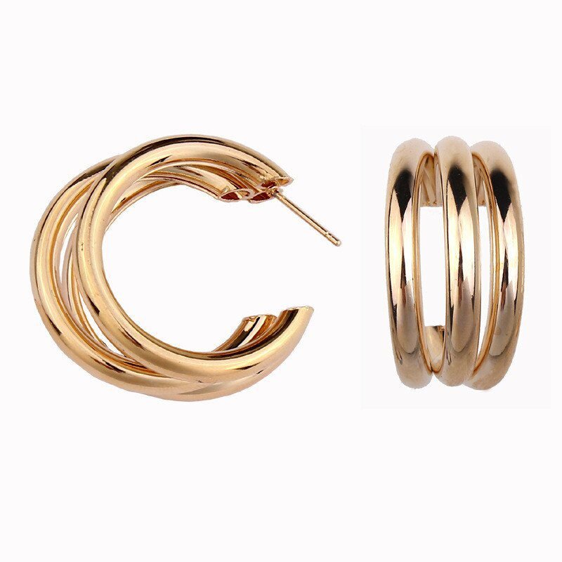 Minimalist Brand Hoop Circle Earring Woman 2020 New Vintage Gold Color korean Scrub Statement Big Earrings Accessories brincos