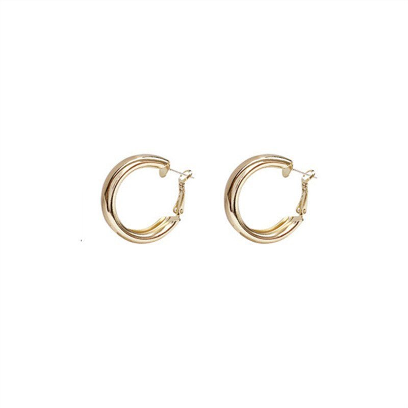 Minimalist Brand Hoop Circle Earring Woman 2020 New Vintage Gold Color korean Scrub Statement Big Earrings Accessories brincos