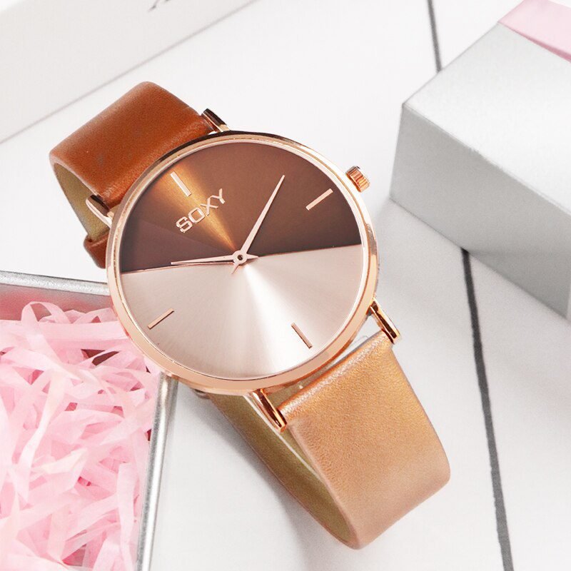 top brand women's watch leather rose gold dress female clock luxury brand design women watches simple fashion ladies watch