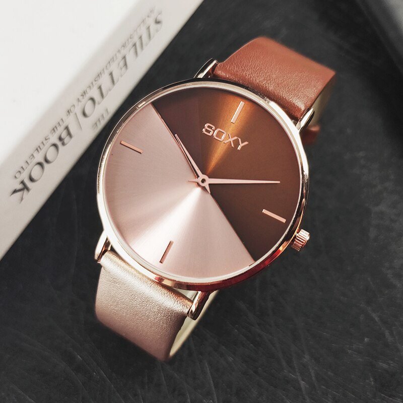 top brand women's watch leather rose gold dress female clock luxury brand design women watches simple fashion ladies watch
