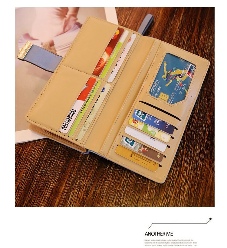 Women Wallet PU Leather Purse Female Long Wallet Gold Hollow Leaves Pouch Handbag For Women Coin Purse Card Holders Clutch