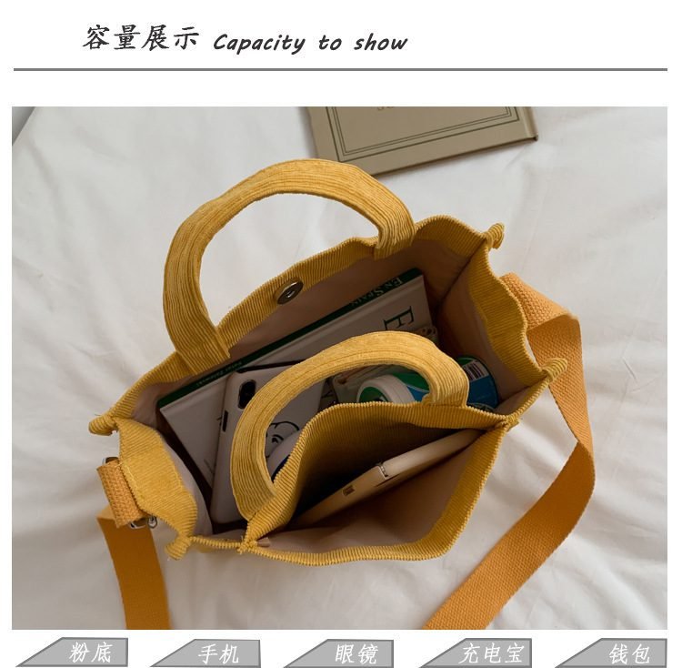 Luxury Designer Handbag Corduroy Ladies Bag 2021 New Trend Single Shoulder Bag Solid Color Buckle Messenger Bag Small Square Bag