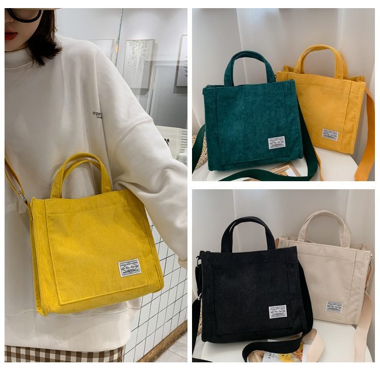 Luxury Designer Handbag Corduroy Ladies Bag 2021 New Trend Single Shoulder Bag Solid Color Buckle Messenger Bag Small Square Bag