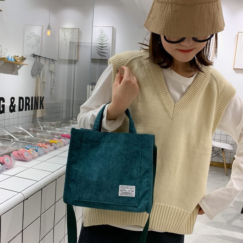Luxury Designer Handbag Corduroy Ladies Bag 2021 New Trend Single Shoulder Bag Solid Color Buckle Messenger Bag Small Square Bag