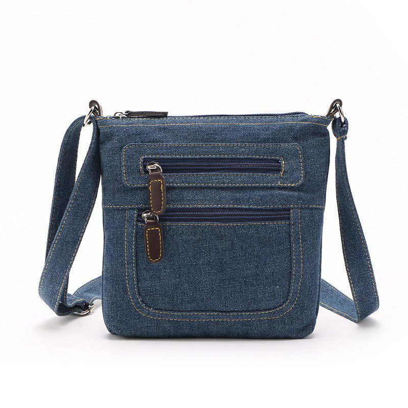 Yogodlns Fashion blue denim shoulder bags women handbag classical messenger bag satchels ladies cross-body sling bag