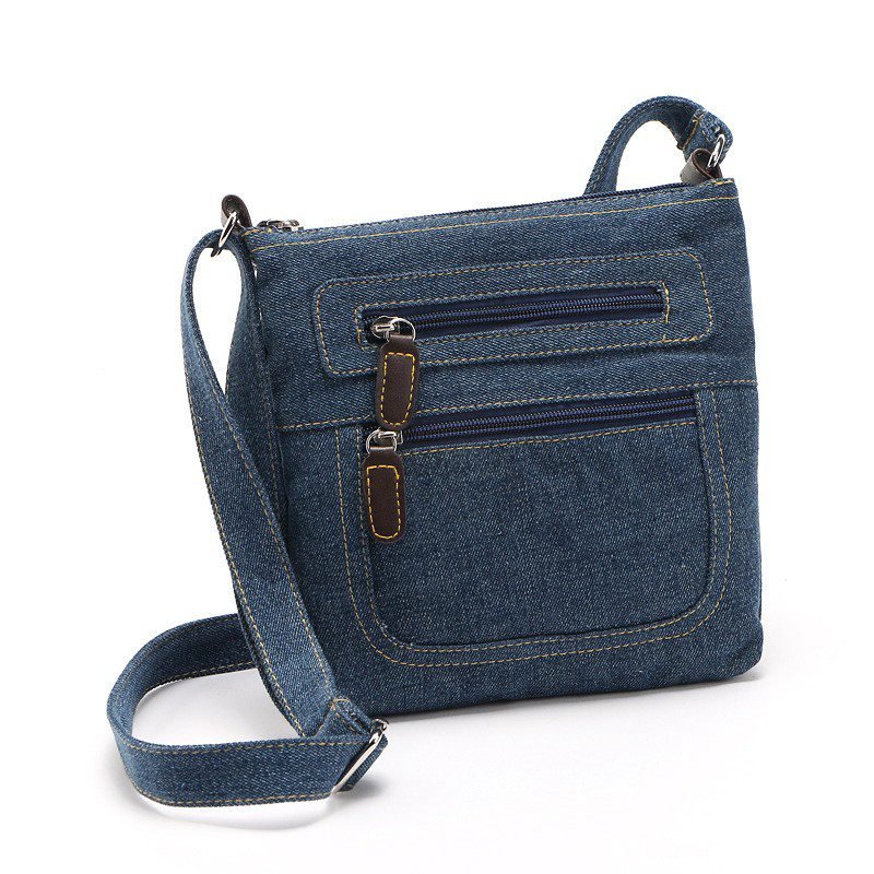 Yogodlns Fashion blue denim shoulder bags women handbag classical messenger bag satchels ladies cross-body sling bag