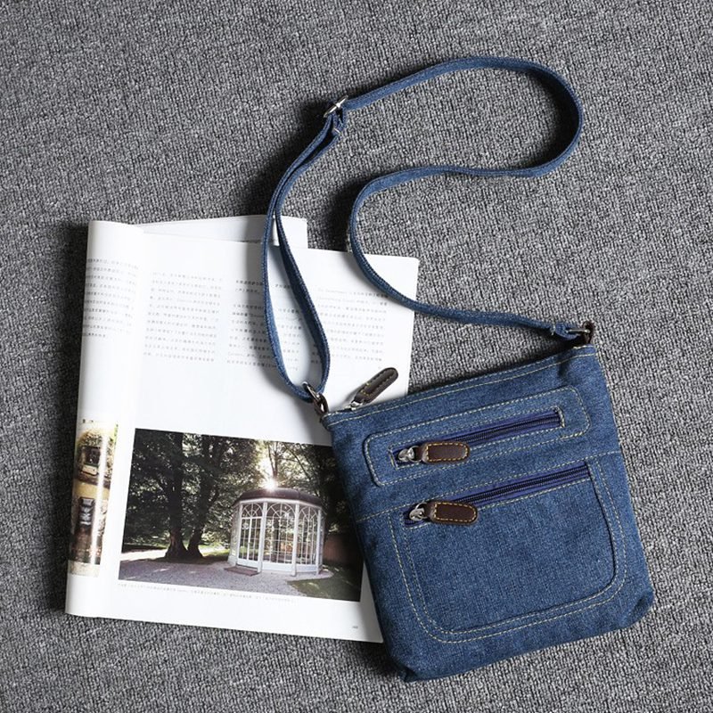 Yogodlns Fashion blue denim shoulder bags women handbag classical messenger bag satchels ladies cross-body sling bag