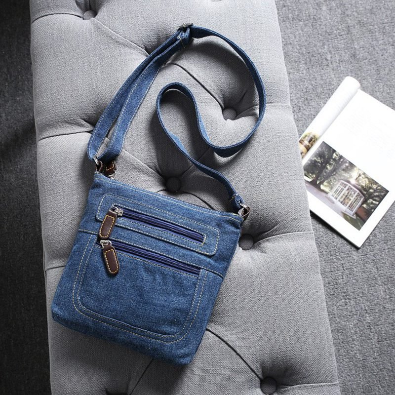 Yogodlns Fashion blue denim shoulder bags women handbag classical messenger bag satchels ladies cross-body sling bag