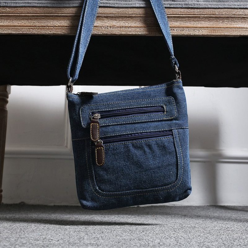 Yogodlns Fashion blue denim shoulder bags women handbag classical messenger bag satchels ladies cross-body sling bag
