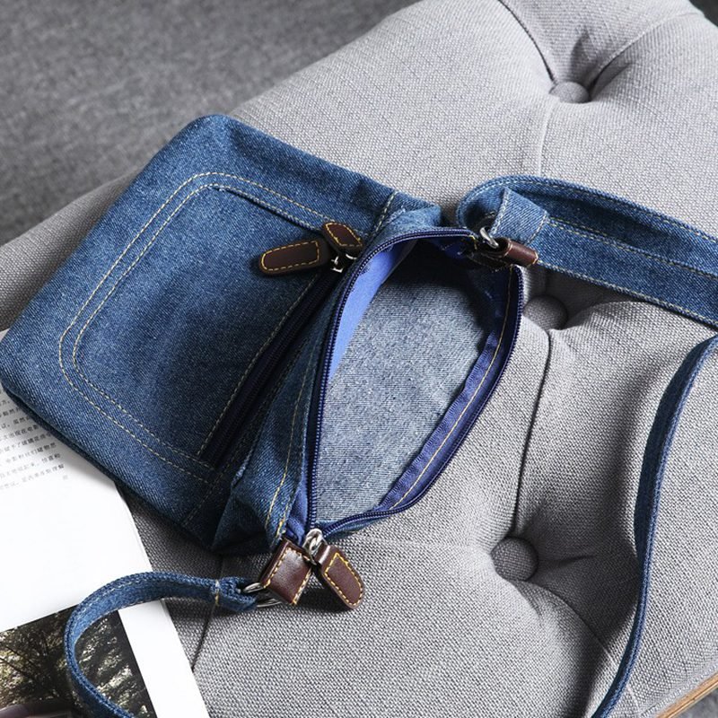 Yogodlns Fashion blue denim shoulder bags women handbag classical messenger bag satchels ladies cross-body sling bag