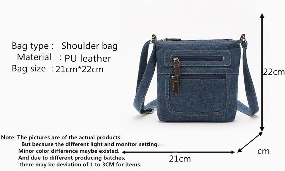 Yogodlns Fashion blue denim shoulder bags women handbag classical messenger bag satchels ladies cross-body sling bag