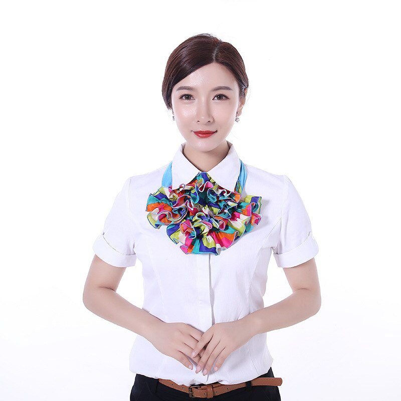 New Trend Women Scarf Floral Collar Scarf Luxury Big Flower Neckerchief Ring Neck Scarves Fashion Bandana Head Hijab For Ladies