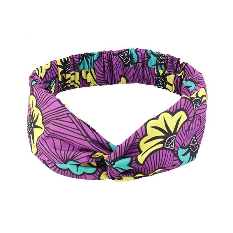New Style African Printed Stretch Cotton Headband, Women's Sports Elastic Turban Scarf, Ladies Bandage Headgear Hair Accessories
