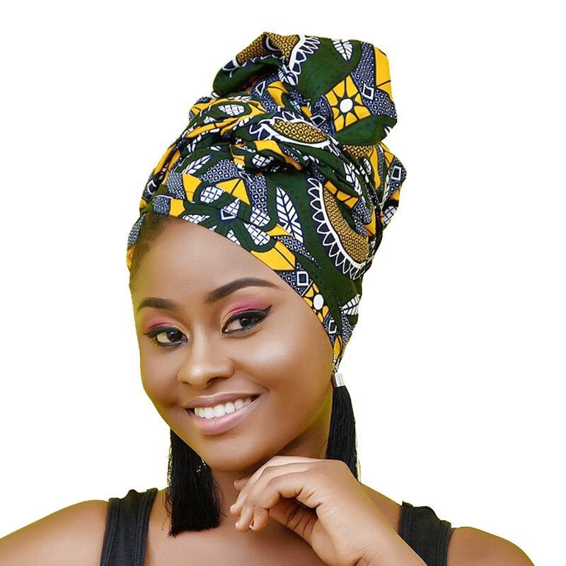 New African Headwrap In Women's Hair Accessories Scarf Wrapped Head Turban Ladies Hair Accessories Scarf Hat Headwrap Nigeria