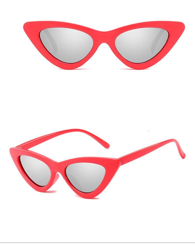 LONSY Fashion Cute Sexy Ladies Cat Eye Sunglasses Women Vintage Retro Small Triangular Cateye Glasses Female Oculos De Sol UV400