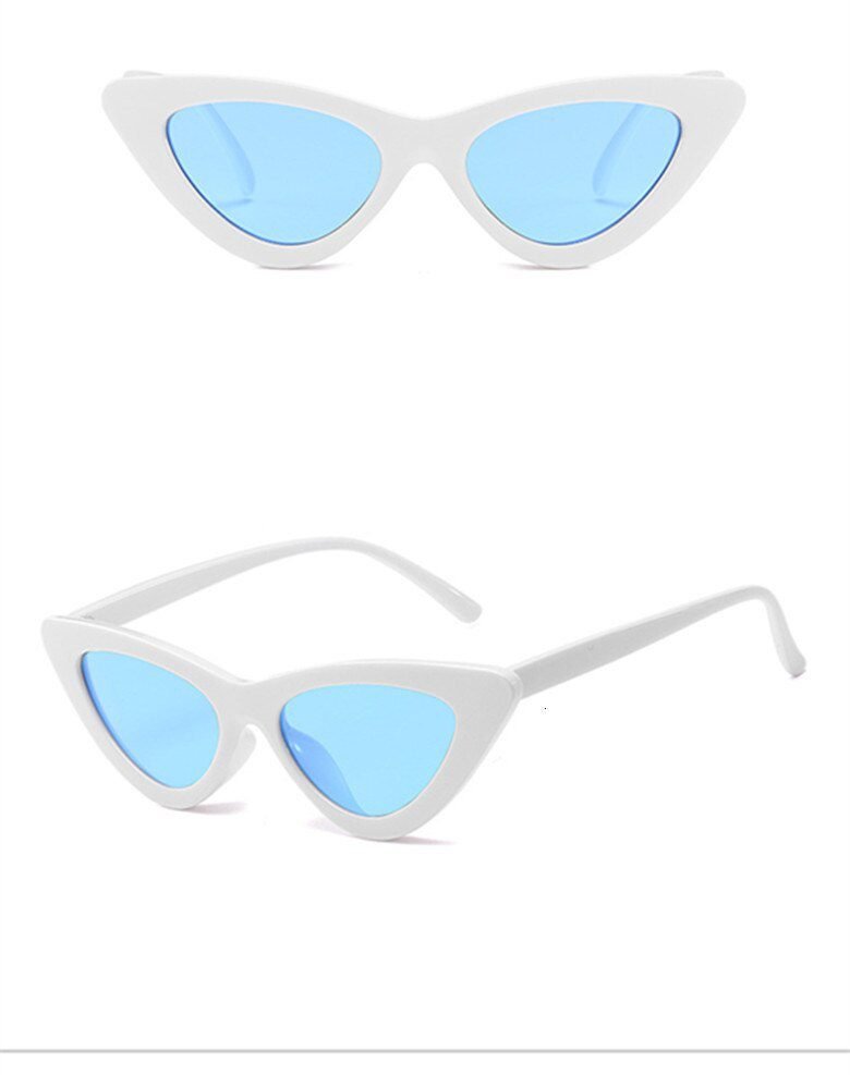 LONSY Fashion Cute Sexy Ladies Cat Eye Sunglasses Women Vintage Retro Small Triangular Cateye Glasses Female Oculos De Sol UV400
