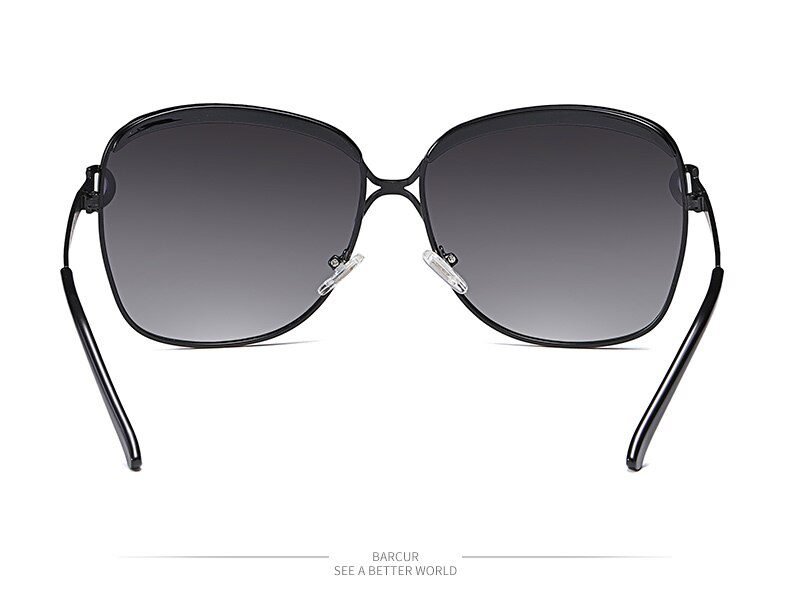 BARCUR Polarized Ladies Sunglasses Women Gradient Lens Round Sun Glasses Square Luxury Brand Oculos Lunette De Soleil Femme