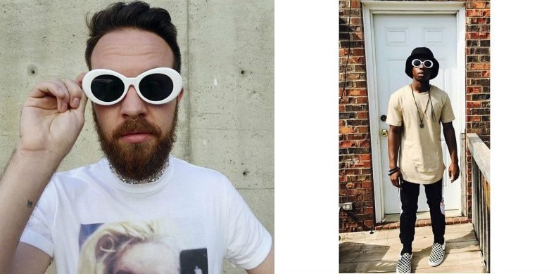 2021 goggle Kurt Cobain glasses oval sunglasses ladies trendy hot Vintage retro sunglasses Women's white black eyewear UV