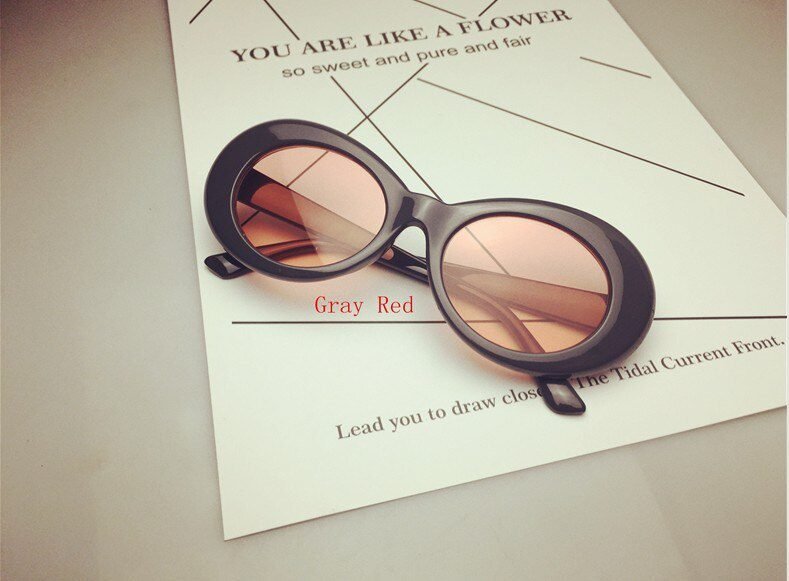 2021 goggle Kurt Cobain glasses oval sunglasses ladies trendy hot Vintage retro sunglasses Women's white black eyewear UV