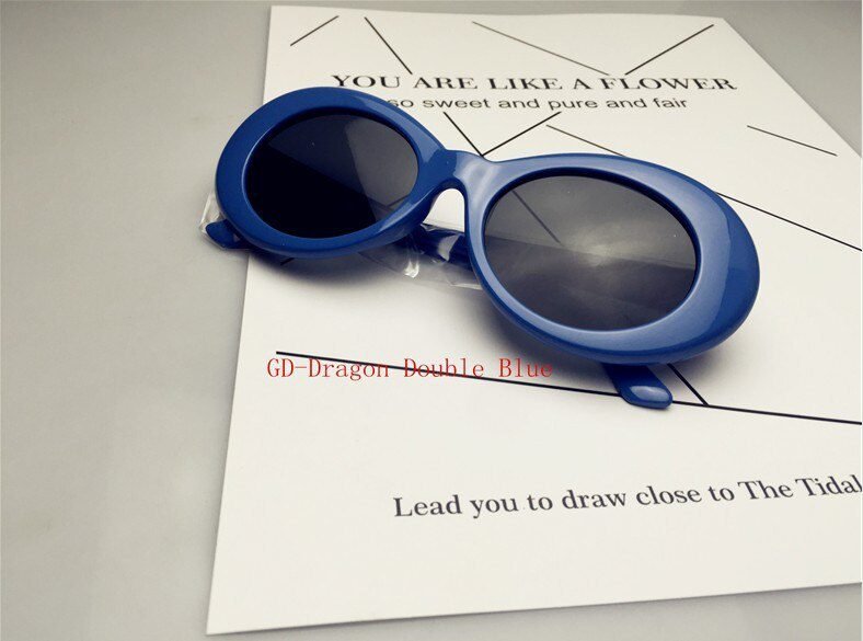 2021 goggle Kurt Cobain glasses oval sunglasses ladies trendy hot Vintage retro sunglasses Women's white black eyewear UV