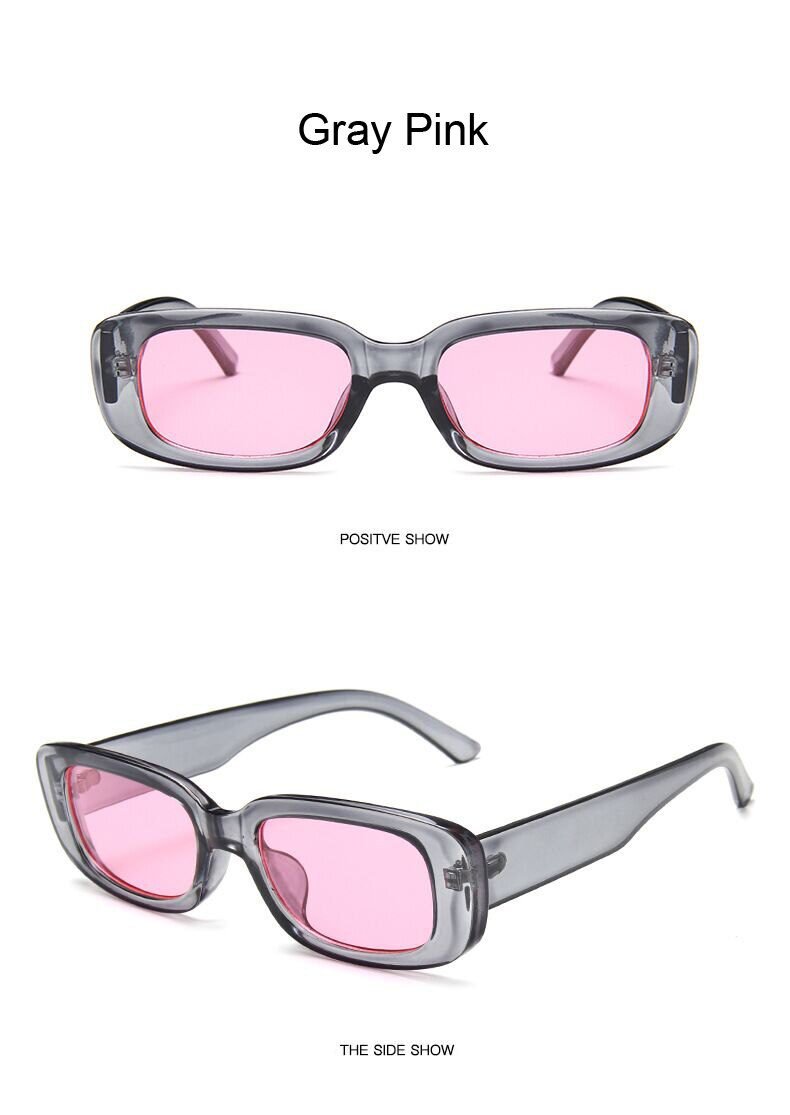 Vintage Black Square Sunglasses Women Luxury Brand Small Rectangle Sun Glasses Female Gradient Clear Mirror Oculos De Sol