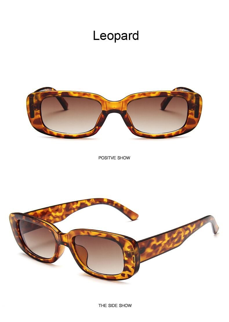 Vintage Black Square Sunglasses Women Luxury Brand Small Rectangle Sun Glasses Female Gradient Clear Mirror Oculos De Sol