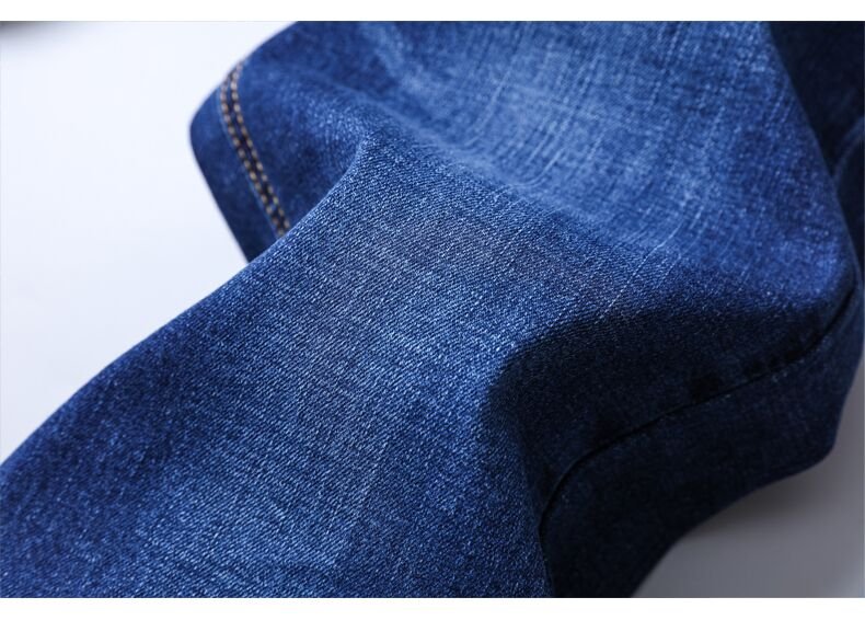 Brother Wang Men's Fashion Business Jeans Classic Style Casual Stretch Slim Jean Pants Male Brand Denim Trousers Black Blue