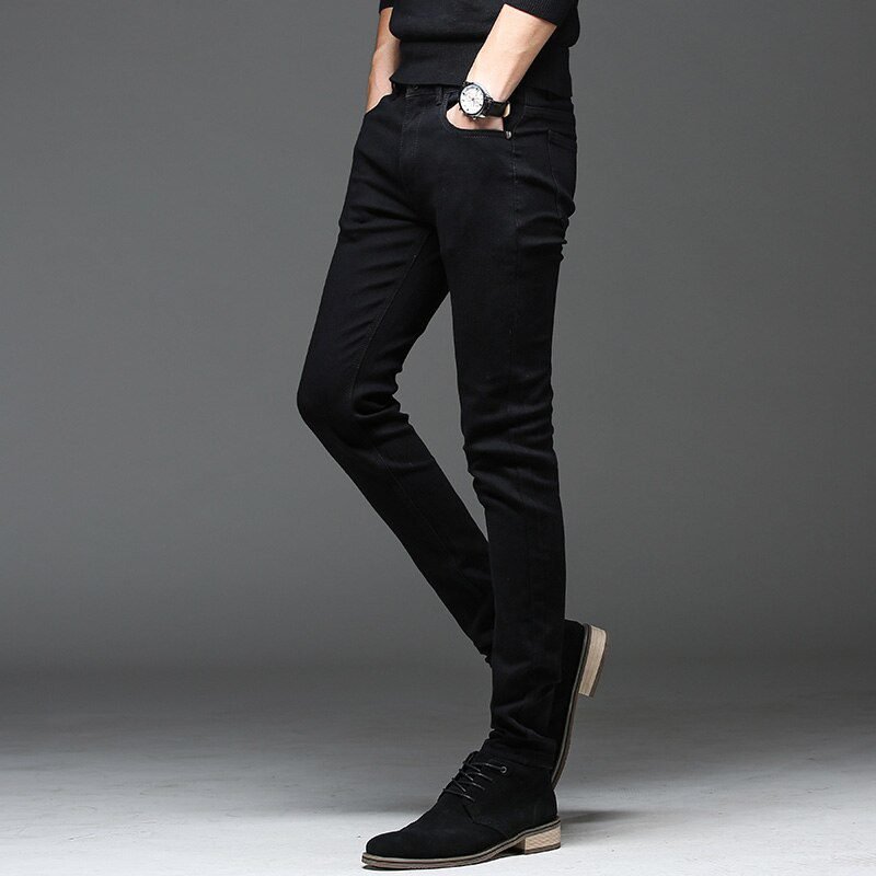 Batmo 2021 new arrival high quality casual slim elastic black jeans men ,men's pencil pants ,skinny jeans men 2108