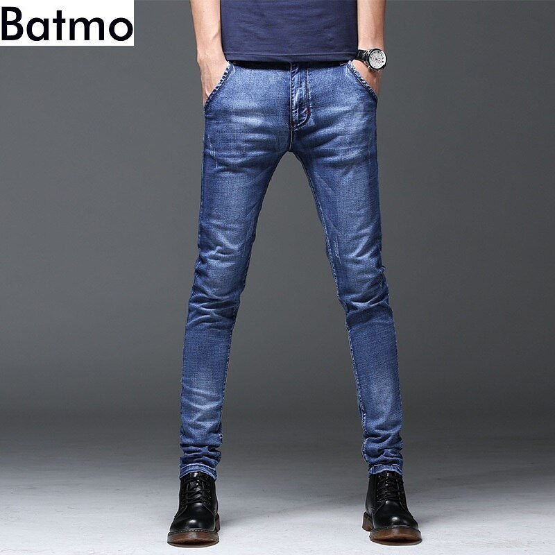 Batmo 2021 new arrival high quality casual slim elastic black jeans men ,men's pencil pants ,skinny jeans men 2108