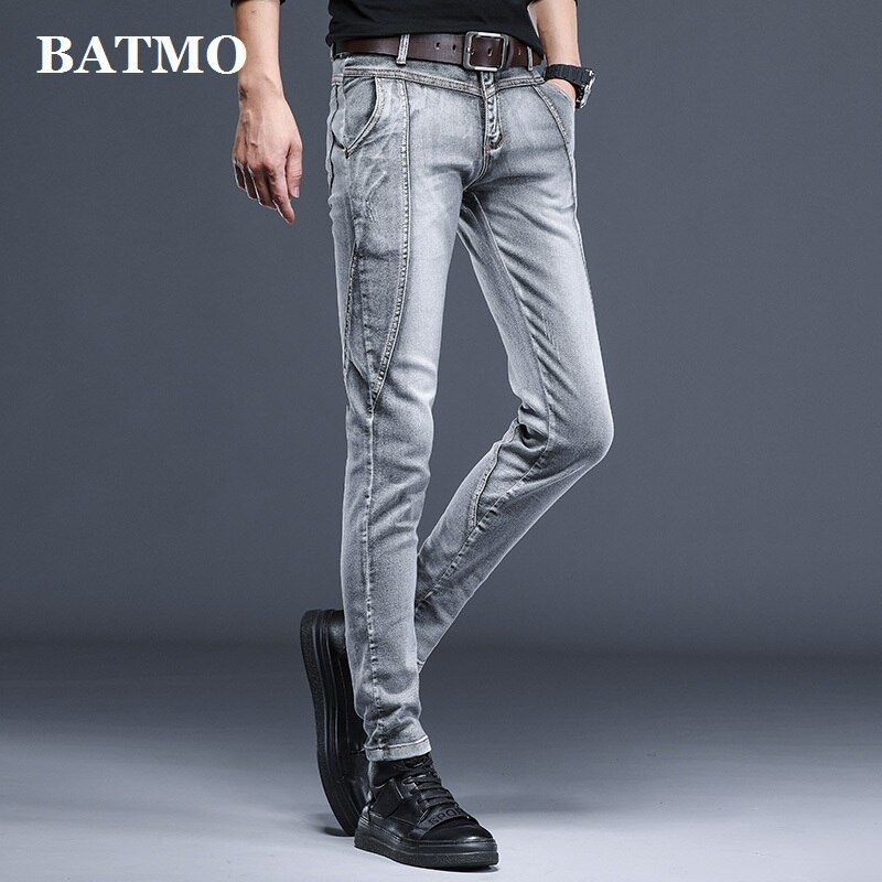 Batmo 2021 new arrival high quality casual slim elastic black jeans men ,men's pencil pants ,skinny jeans men 2108