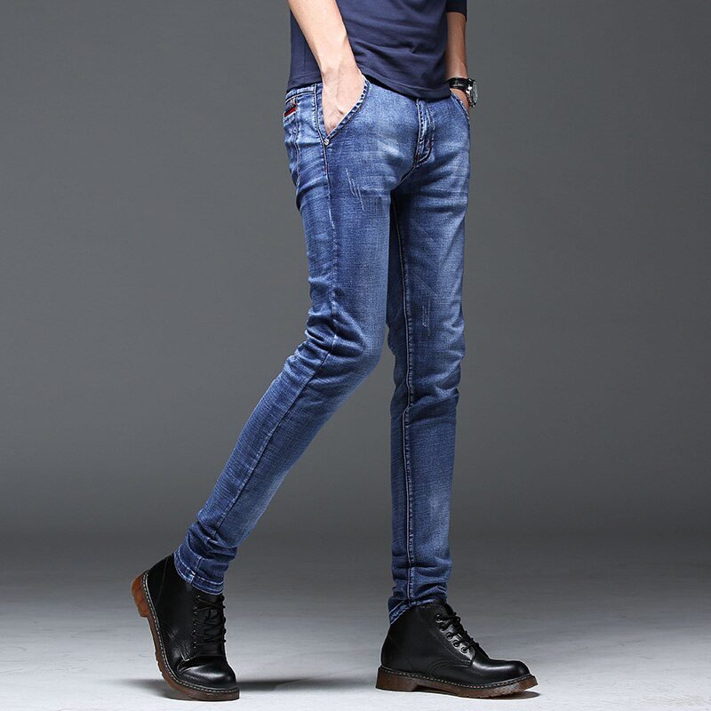 Batmo 2021 new arrival high quality casual slim elastic black jeans men ,men's pencil pants ,skinny jeans men 2108