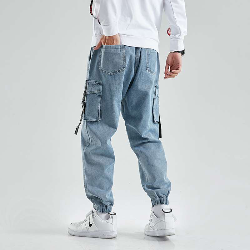 Men's Denim Baggy Harem Japanese Streetwear Pants - MojitoFashion