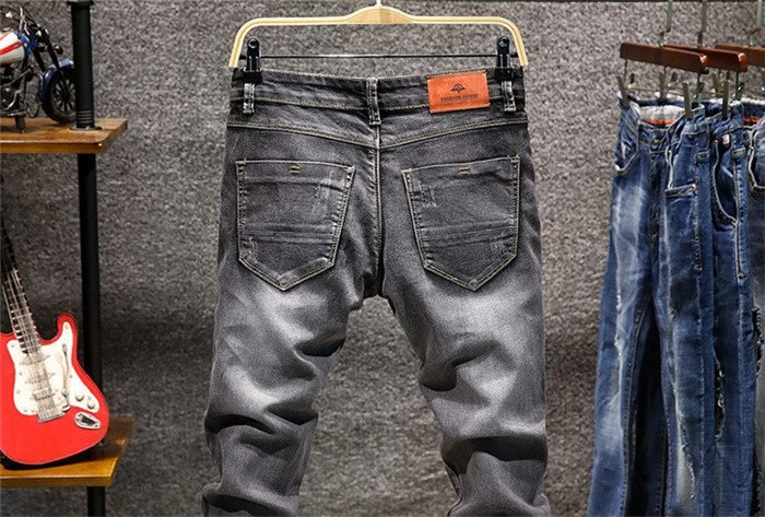 Skinny Jeans Men Zipper Fly Slim Fit Denim Joggers Stretch Male Jean Pencil Pants Blue Men's Jeans Fashion Casual Hombre,809