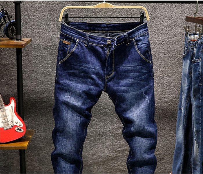 Skinny Jeans Men Zipper Fly Slim Fit Denim Joggers Stretch Male Jean Pencil Pants Blue Men's Jeans Fashion Casual Hombre,809