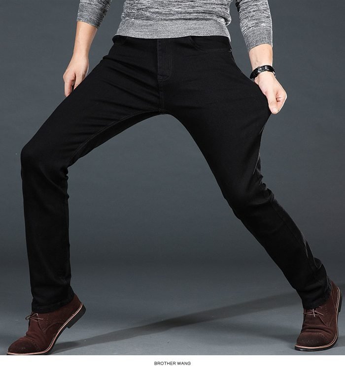 Men's Classic Black Jeans Elastic Slim Fit Denim Jean Trousers Male Plus Size 40 42 44 46 Business Casual Pants Brand