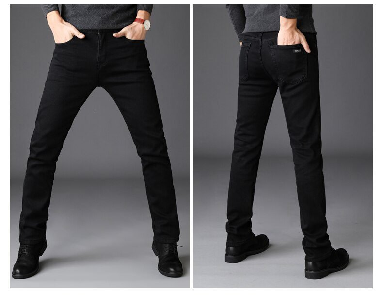 Brands Jeans Trousers Men Clothes 2020 New Black Elasticity Skinny Jeans Business Casual Male Denim Slim Pants Classic Style