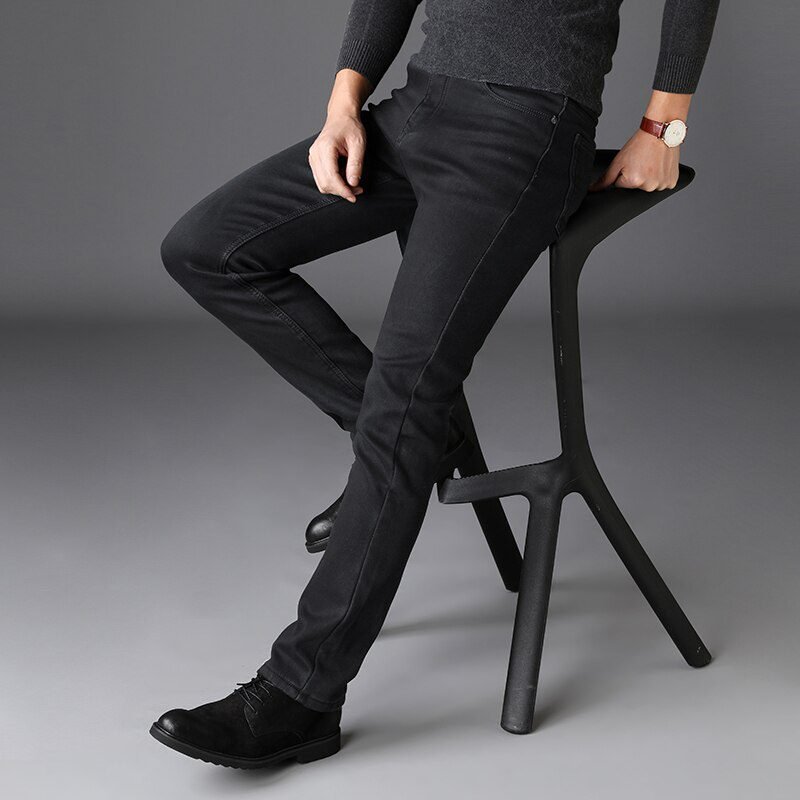 Brands Jeans Trousers Men Clothes 2020 New Black Elasticity Skinny Jeans Business Casual Male Denim Slim Pants Classic Style