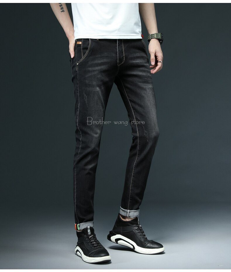 7 Color Men Stretch Skinny Jeans Fashion Casual Slim Fit Denim Trousers Male Gray Black Khaki White Pants Brand