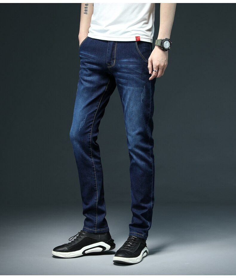 7 Color Men Stretch Skinny Jeans Fashion Casual Slim Fit Denim Trousers Male Gray Black Khaki White Pants Brand