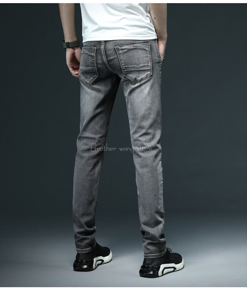 7 Color Men Stretch Skinny Jeans Fashion Casual Slim Fit Denim Trousers Male Gray Black Khaki White Pants Brand