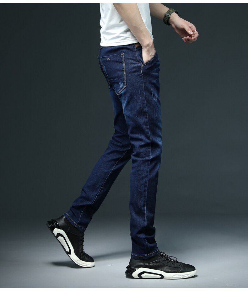 7 Color Men Stretch Skinny Jeans Fashion Casual Slim Fit Denim Trousers Male Gray Black Khaki White Pants Brand